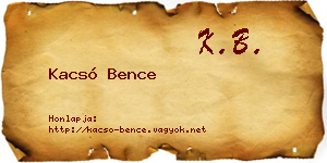 Kacsó Bence névjegykártya