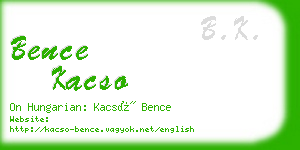 bence kacso business card